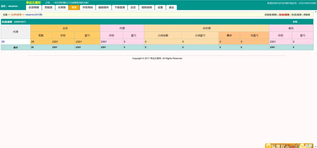 【亲测】修复版幸运五星彩OA信用盘彩票源码